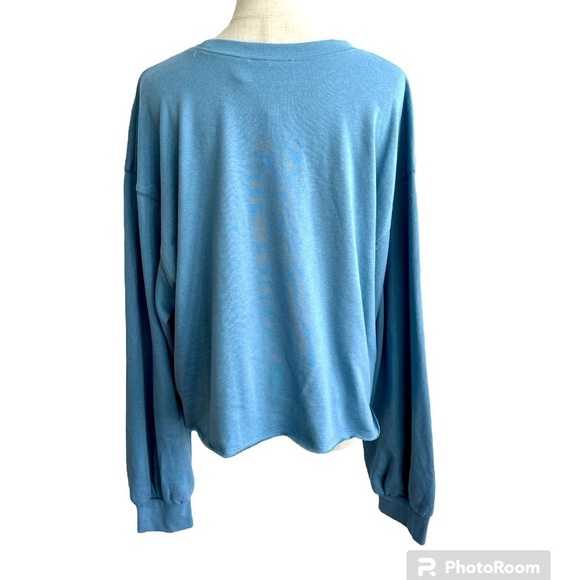Target Dodge Charger Graphic Baby Blue Cropped Crew Neck Sweatshirt Size XXL - Picture 4 of 8